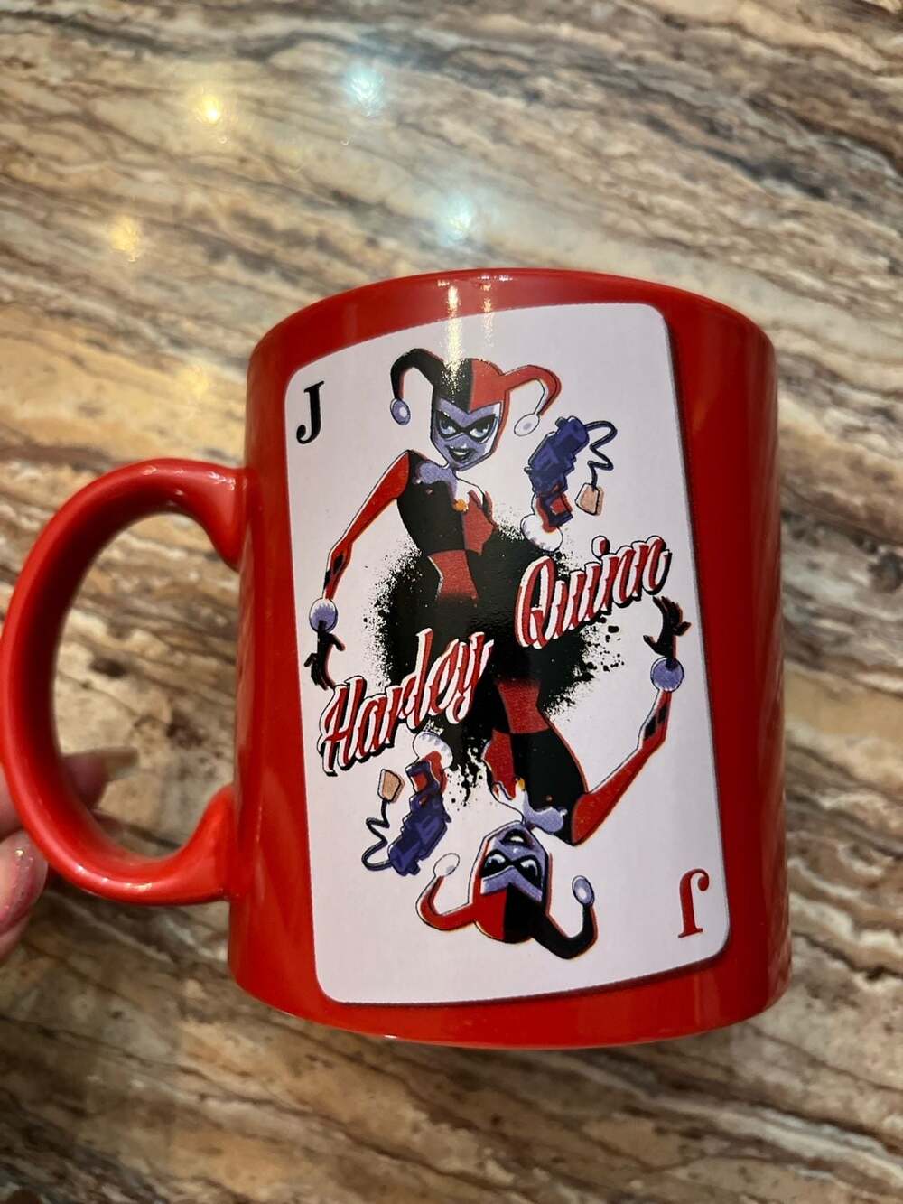 DC Comics Harley Quinn Playing Card Design Coffee Mug